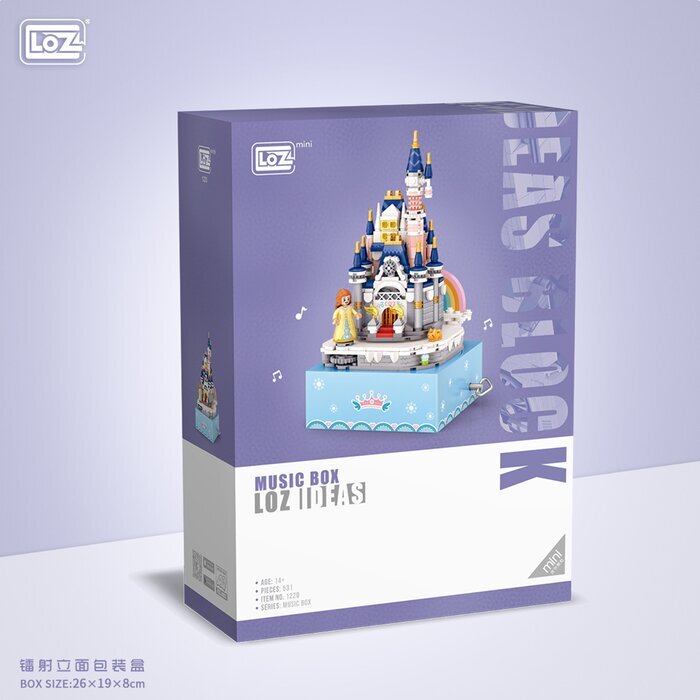 LOZ Creator - Princess Castle Rotating Music Box Building Bricks Set 19 x 26 x 8 cm