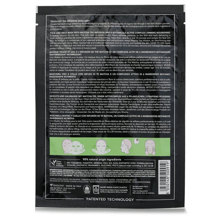 Teaology Matcha Tea Superfood Face & Neck Mask 21ml