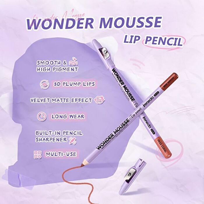 Wonder Mousse Lip Pencil - 6 Colors - RD04 Scarlet - 1.6g