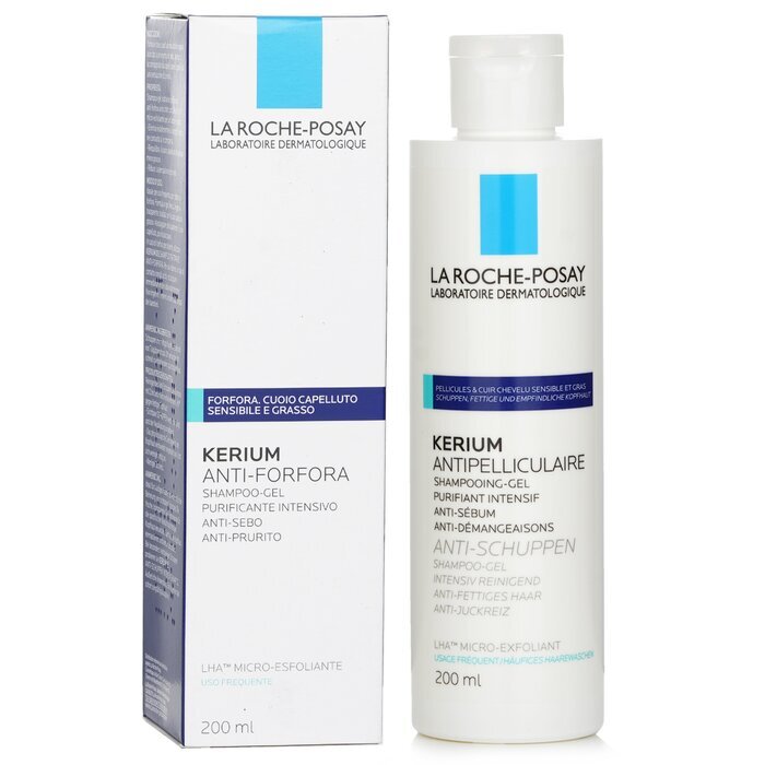 La Roche Posay Kerium Anti-Dandruff Micro-Exfoliating LHA Gel Shampoo (For Oily Scalp) 200ml