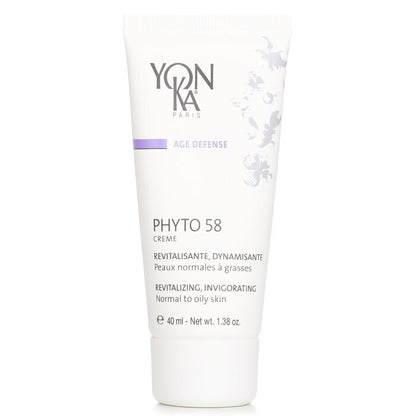 Yonka Age Defense Phyto 58 Creme With Rosemary + Vit. A.E.F. - Revitalizing, Invigorating (Normal To Oily Skin) 40ml