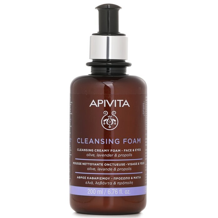 Apivita Cleansing Foam With Olive & Lavender For Face & Eyes 200ml