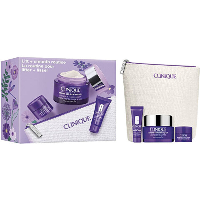 Smart Clinic.Set: Lifting Face+Neck Cream 50ml+Wrinkle Correcting Serum 10ml+Wrinkle Corrective Eye Cream 5ml +Bag 4pcs