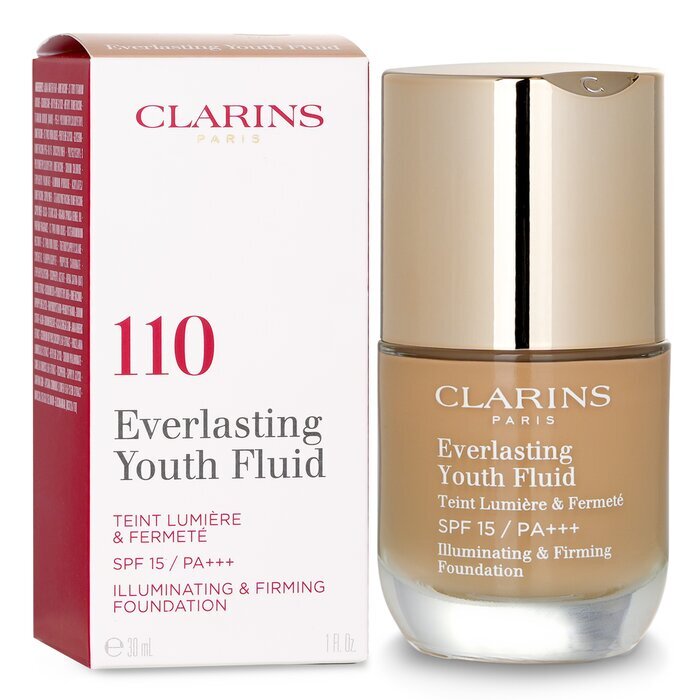 Clarins Everlasting Youth Fluid Illuminating & Firming Foundation SPF 15 -  110 Honey 30ml