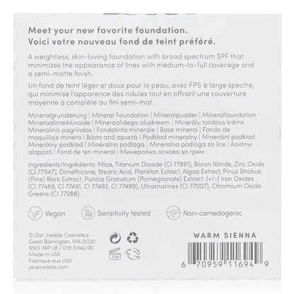 Jane Iredale PurePressed Base Mineral Foundation Refill SPF 20 - Warm Sienna 9.9g