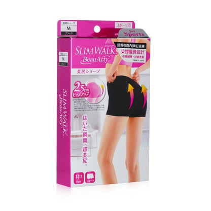 SlimWalk Buttocks Shorts for Sports, Black (Size: M) 1pair