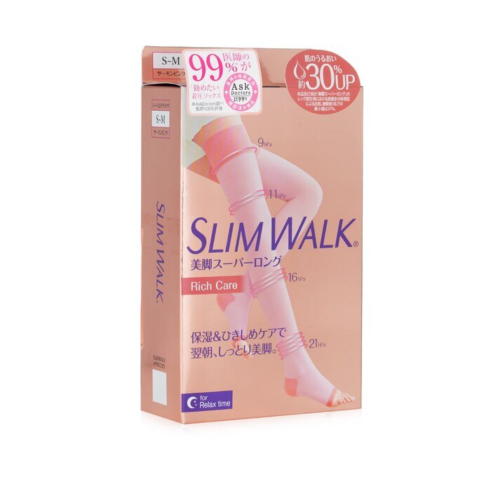 SlimWalk Compression Open-Toe Socks For Relax, Moisturizing -  Pink (Size: S-M) 1pair