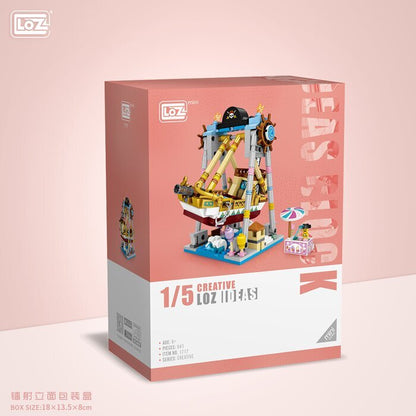 LOZ Dream Amusement Park Series - Pirate Ship Building Bricks Set 13.5 x 18 x 8 c