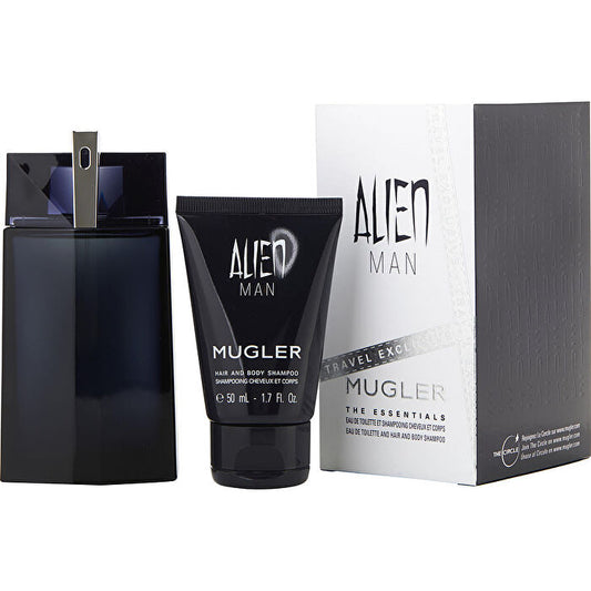 Thierry Mugler Alien Man 2pc Set Eau De Toilette Refillable & Hair & Body Shampoo 50ml/1.7oz 100ml/3.4oz