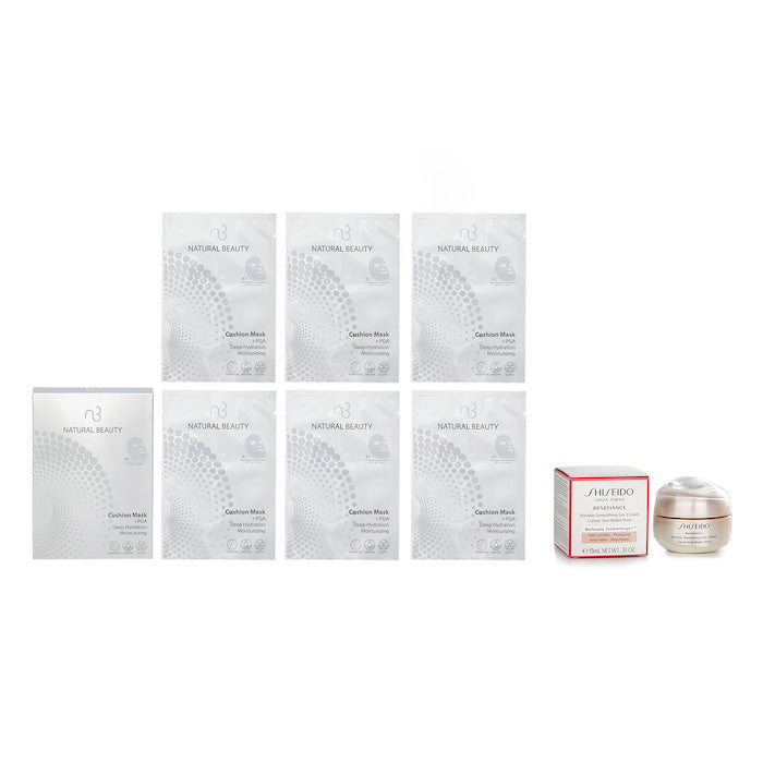 Benefiance Wrinkle Smoothing Eye Cream 15ml X Natural Beauty r-PGA Deep Hydration Moisturizing Cushion Mask 6x 20ml